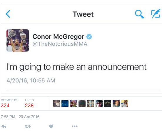 Conor McGregor Deleted Tweet